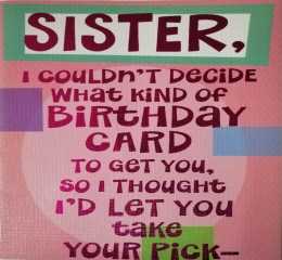 Birthday Card-For a Sister